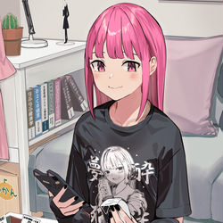 This is a pixiv picture whose title is 見た目派手で実は真面目な幼馴染.