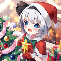 This is a pixiv picture whose title is クリスマス妖夢ちゃん.
