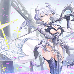 This is a pixiv picture whose title is 迷宮城の白銀姬.