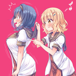 This is a pixiv picture whose title is せなかにもじを書くぞ！.