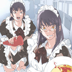 This is a pixiv picture whose title is メイド喫茶ヨルとアサ.