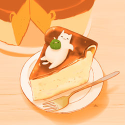 This is a pixiv picture whose title is かぼちゃチーズケーキ.