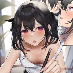This is a pixiv picture whose title is 寝てる兄に悪戯が止まらない👿.
