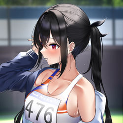 This is a pixiv picture whose title is 走る時は真剣な陸上部の後輩🏃.