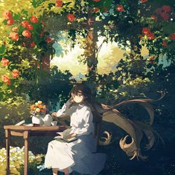 This is a pixiv picture whose title is 庭.