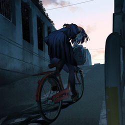 This is a pixiv picture whose title is 朝練.