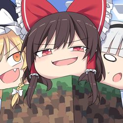 This is a pixiv picture whose title is 『ゆっくりしていってね!!!』×3.