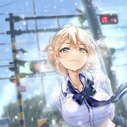 This is a pixiv picture whose title is 好きな人の為には寒くても強がる系女子.