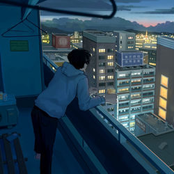 This is a pixiv picture whose title is 灯火.