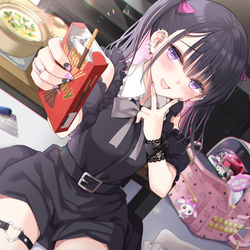 This is a pixiv picture whose title is 好かれたくてぴえんなメンヘラ彼女が、ウザいくらいにお世話してくる.