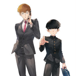 This is a pixiv picture whose title is れい げん &モブ.