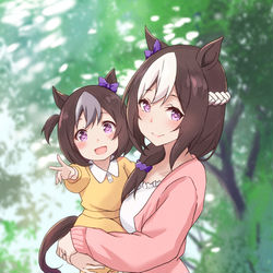 This is a pixiv picture whose title is スペ親子　C101新刊の表紙です。.