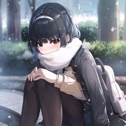 This is a pixiv picture whose title is 「10分遅刻…」.