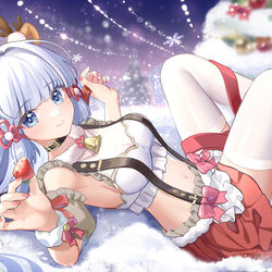 This is a pixiv picture whose title is 绫华的圣诞麋鹿装扮❉.