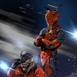 This is a pixiv picture whose title is 子供に見つからないようにプレゼントを届けるんだ.