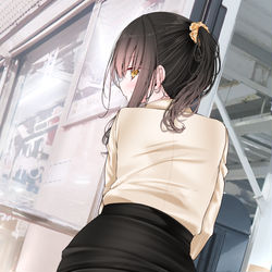 This is a pixiv picture whose title is 通勤道中であの娘がぱんつを見せてくる本7【C101新刊】.