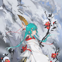 This is a pixiv picture whose title is 雪の華.