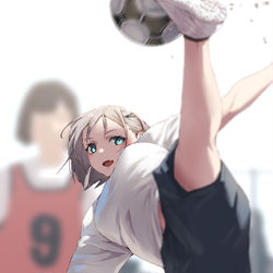 This is a pixiv picture whose title is ワールドクラスのシュートしちゃう女子.