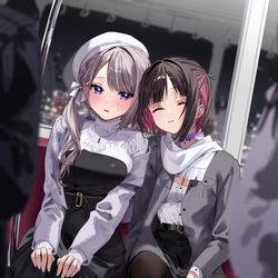 This is a pixiv picture whose title is (次降りる駅なんだけど….どうしよ).