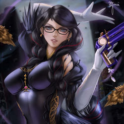 This is a pixiv picture whose title is Bayonetta.