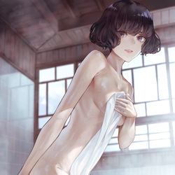 This is a pixiv picture whose title is 湯治場の朝.
