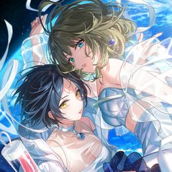 This is a pixiv picture whose title is zero gravity.