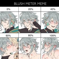 This is a pixiv picture whose title is haizen blush meter🌱.