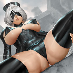 This is a pixiv picture whose title is 2B Nurse.