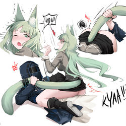 This is a pixiv picture whose title is green catto.