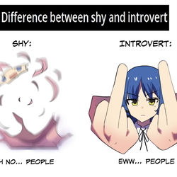 This is a pixiv picture whose title is Shy vs Introvert.