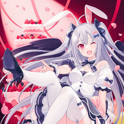 This is a pixiv picture whose title is うさぎ堕天使さん.