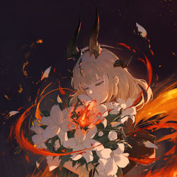 This is a pixiv picture whose title is The Flame Shadow.