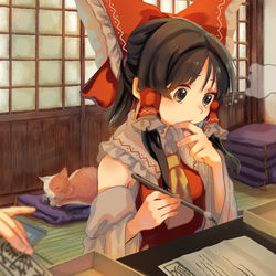 This is a pixiv picture whose title is 年末の御神籤作り.