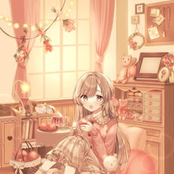 This is a pixiv picture whose title is momone room🍑.
