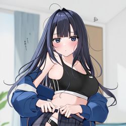 This is a pixiv picture whose title is す、すぐ着替えるから…そこで待ってて….