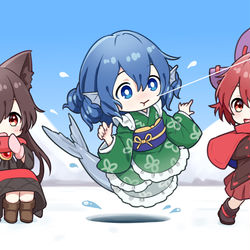 This is a pixiv picture whose title is わかさぎ釣り.