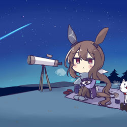 This is a pixiv picture whose title is アヤベさんと天体観測.