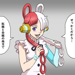 This is a pixiv picture whose title is 紅白初のアニメキャラ歌手として新時代を築いた ウタちゃん.