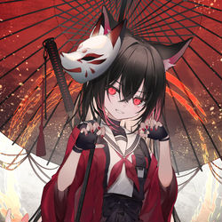 This is a pixiv picture whose title is 新年ケモミミ刀娘ちゃん.