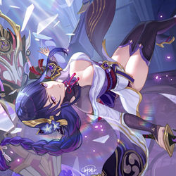 This is a pixiv picture whose title is 原神同人   假如那场战斗来的是影...