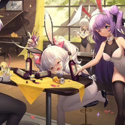This is a pixiv picture whose title is 兔年酒吧.