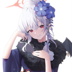 This is a pixiv picture whose title is 黒舘ハルナ（正月）.