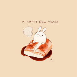 This is a pixiv picture whose title is うさぎ焼きもち.