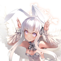 This is a pixiv picture whose title is 白バニー.