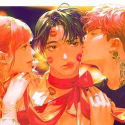 This is a pixiv picture whose title is 唇印.