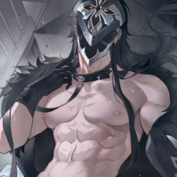 This is a pixiv picture whose title is 一定要戴着这个吗……行吧你开心就好.