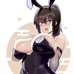 This is a pixiv picture whose title is デカ乳バニー新年.