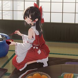 This is a pixiv picture whose title is 「ねー、お雑煮のおもち何個～？」.