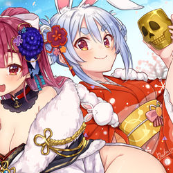 This is a pixiv picture whose title is 兎年だよ！ぺこマリちゃん！！.