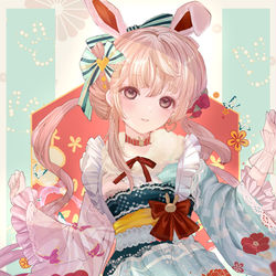 This is a pixiv picture whose title is 謹賀新年🎍和レトロ×お正月ガール.